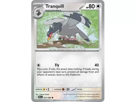 Tranquill (Common) – Black Bolt SV10.5 | Carta POKEMON en México