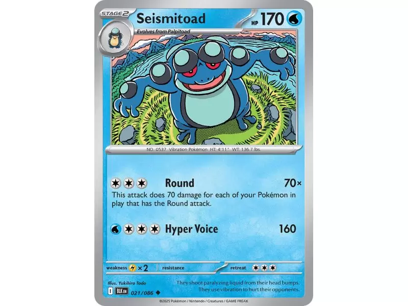 Seismitoad (Uncommon/Reverse Holofoil) – Black Bolt SV10.5 | Carta POKEMON en México