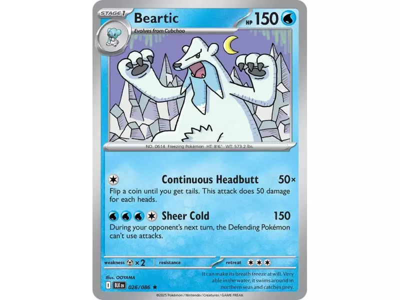 Beartic (Rare/Reverse Holofoil) – Black Bolt SV10.5 | Carta POKEMON en México