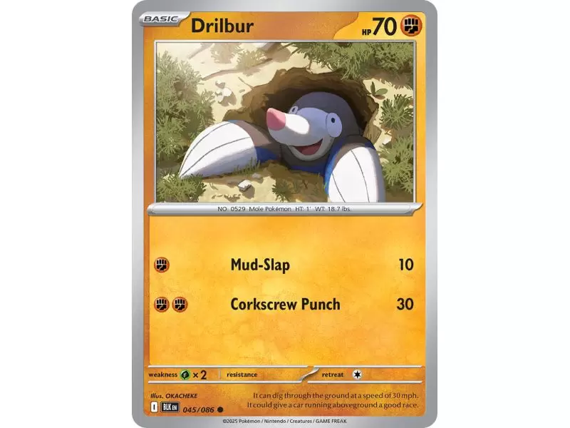 Drilbur (Common/Reverse Holofoil) – Black Bolt SV10.5 | Carta POKEMON en México