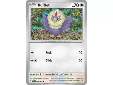 Rufflet (Common/Reverse Holofoil) – Black Bolt SV10.5 | Carta POKEMON en México