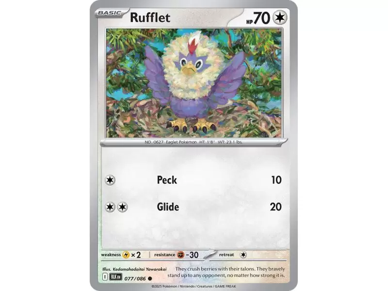 Rufflet (Common/Reverse Holofoil) – Black Bolt SV10.5 | Carta POKEMON en México
