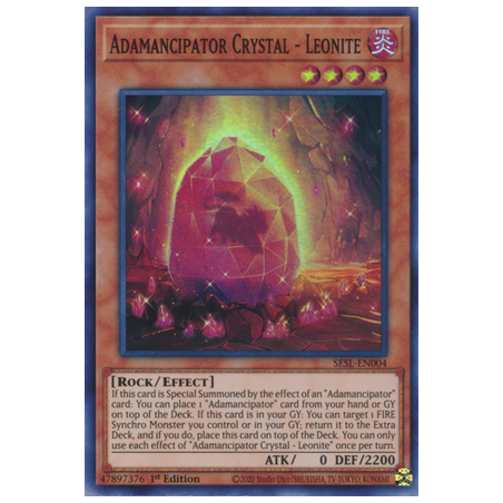 Adamancipator Crystal - Leonite (Super Rare) – Secret Slayers | Carta YUGIOH en México