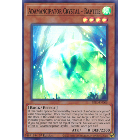 Adamancipator Crystal - Raptite (Super Rare) – Secret Slayers | Carta YUGIOH en México
