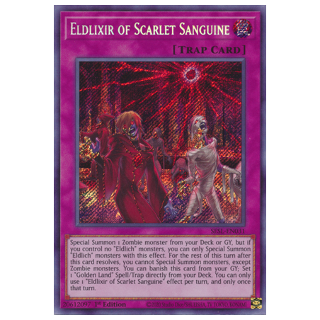 Eldlixir of Scarlet Sanguine (Secret Rare) – Secret Slayers | Carta YUGIOH en México