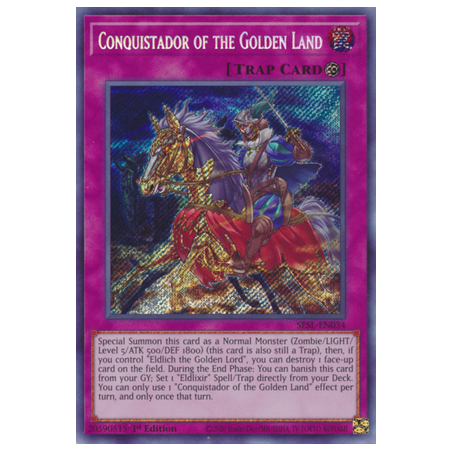 Conquistador of the Golden Land (Secret Rare) – Secret Slayers | Carta YUGIOH en México