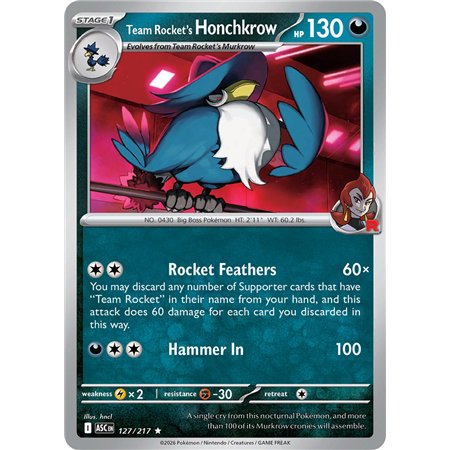 Team Rocket's Honchkrow (Rare/Reverse Holofoil)