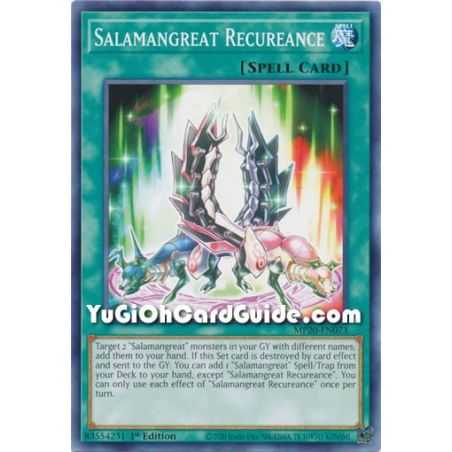 Salamangreat Recureance (Common) – 2020 Tin of Lost Memories | Carta YUGIOH en México