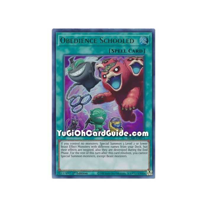 Obedience Schooled (Ultra Rare) – Battles of Legend Armageddon | Carta YUGIOH en México