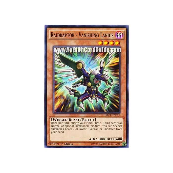 Raidraptor - Vanishing Lanius (Common) – Secrets of Eternity | Carta YUGIOH en México