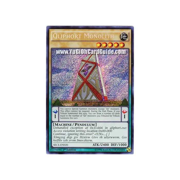 Qliphort Monolith (Secret Rare) – Secrets of Eternity | Carta YUGIOH en México