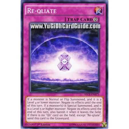 Re-qliate (Common) – Secrets of Eternity | Carta YUGIOH en México