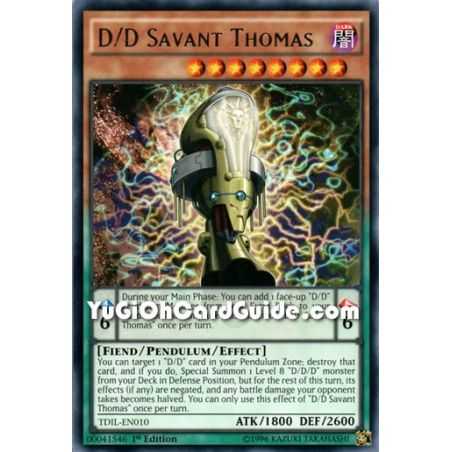 D/D Savant Thomas (Rare) – The Dark Illusion | Carta YUGIOH en México