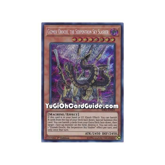 Gizmek Orochi, the Serpentron Sky Slasher (Secret Rare) – Rising Rampage | Carta YUGIOH en México