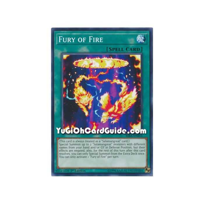 Fury of Fire (Common) – Rising Rampage | Carta YUGIOH en México