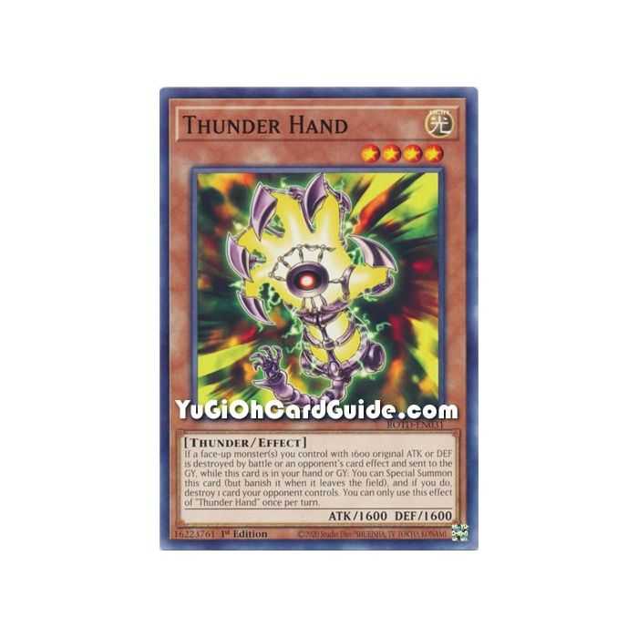 Thunder Hand (Common) – Rise of the Duelist | Carta YUGIOH en México