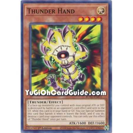 Thunder Hand (Common) – Rise of the Duelist | Carta YUGIOH en México