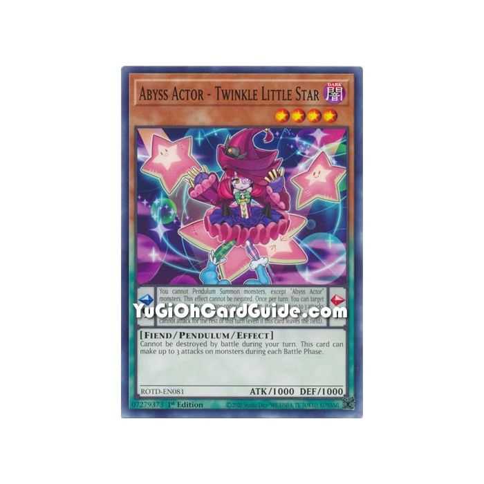 Abyss Actor - Twinkle Little Star – Rise of the Duelist | Carta YUGIOH en México
