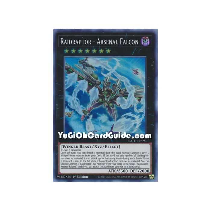 Raidraptor - Arsenal Falcon (Super Rare) – Rise of the Duelist | Carta YUGIOH en México