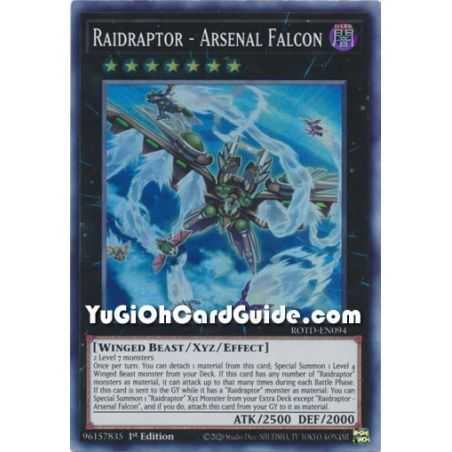 Raidraptor - Arsenal Falcon (Super Rare) – Rise of the Duelist | Carta YUGIOH en México