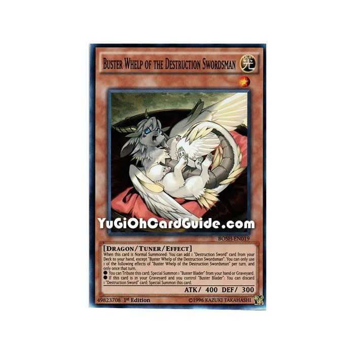 Buster Whelp of the Destruction Swordsman (Super Rare) – Breakers of Shadow | Carta YUGIOH en México