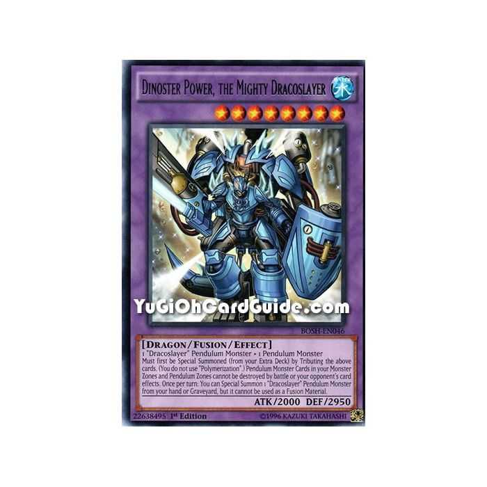 Dinoster Power, the Mighty Dracoslayer (Rare) – Breakers of Shadow | Carta YUGIOH en México