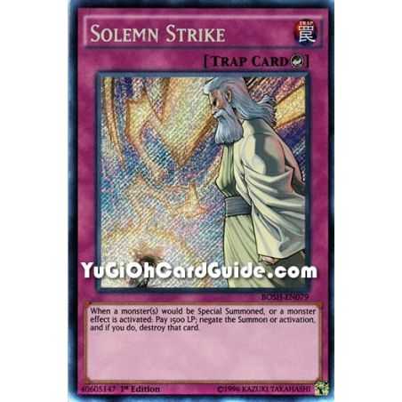 Solemn Strike (Secret Rare) – Breakers of Shadow | Carta YUGIOH en México