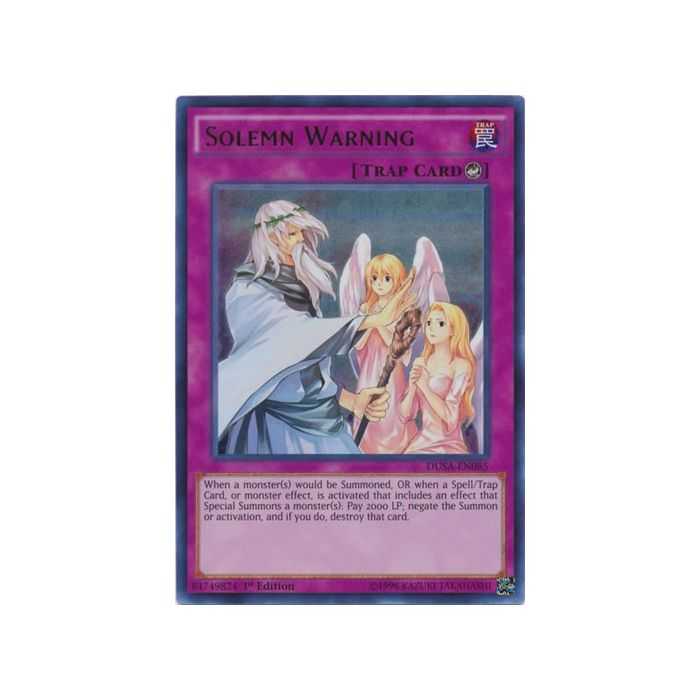 Solemn Warning (Ultra Rare) – Duelist Saga | Carta YUGIOH en México