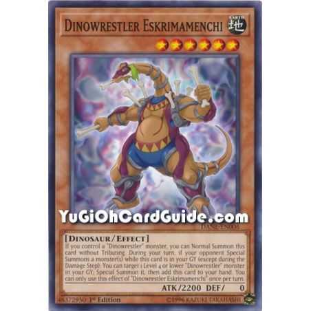 Dinowrestler Eskrimamenchi (Common) – Dark Neostorm | Carta YUGIOH en México