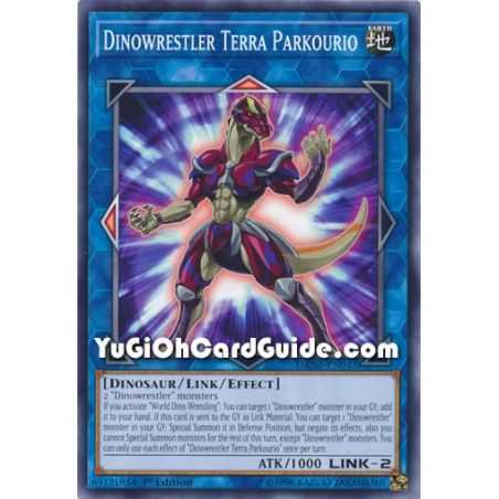 Dinowrestler Terra Parkourio (Common) – Dark Neostorm | Carta YUGIOH en México