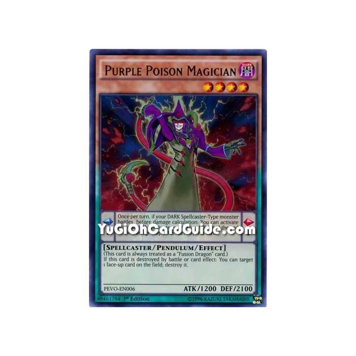 Purple Poison Magician (Super Rare) – Pendulum Evolution | Carta YUGIOH en México