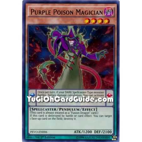 Purple Poison Magician (Super Rare) – Pendulum Evolution | Carta YUGIOH en México