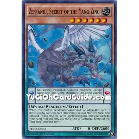 Zefraniu, Secret of the Yang Zing (Super Rare) – Pendulum Evolution | Carta YUGIOH en México
