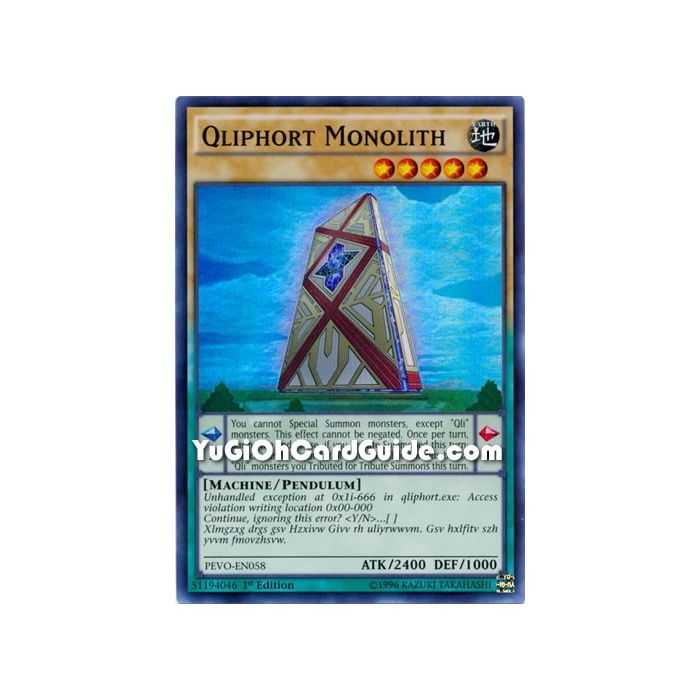 Qliphort Monolith (Super Rare) – Pendulum Evolution | Carta YUGIOH en México