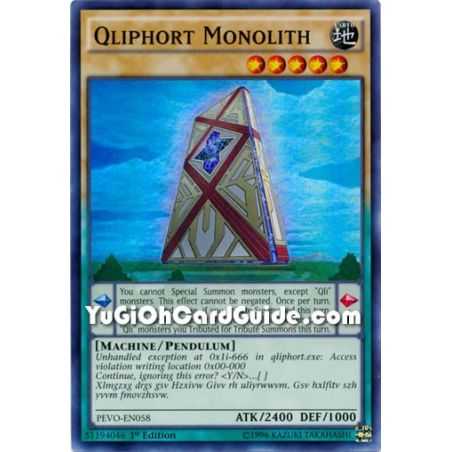 Qliphort Monolith (Super Rare) – Pendulum Evolution | Carta YUGIOH en México