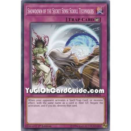 Showdown of the Secret Sense Scroll Techniques (Common) – Extreme Force | Carta YUGIOH en México