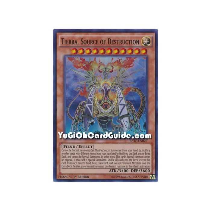 Tierra, Source of Destruction (Super Rare) – Raging Tempest | Carta YUGIOH en México