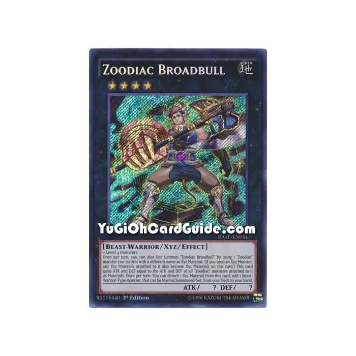 Zoodiac Broadbull (Secret Rare) – Raging Tempest | Carta YUGIOH en México