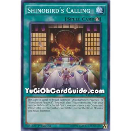 Shinobird's Calling (Common) – Raging Tempest | Carta YUGIOH en México