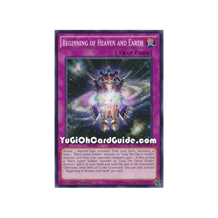 Beginning of Heaven and Earth (Common) – Raging Tempest | Carta YUGIOH en México
