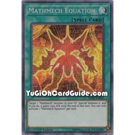 Mathmech Equation (Secret Rare) – Mystic Fighters | Carta YUGIOH en México