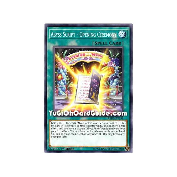 Abyss Script - Opening Ceremony (Common) – Legendary Duelist White Dragon Abyss | Carta YUGIOH en México