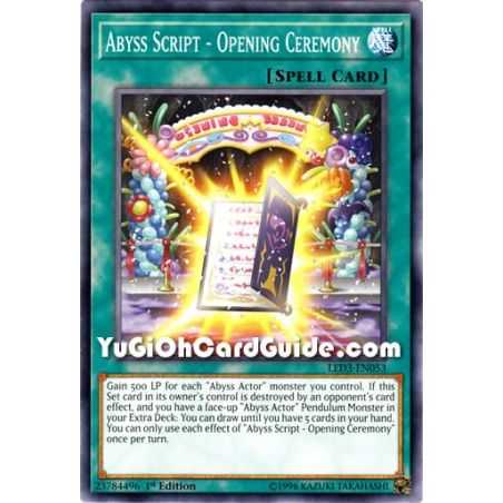 Abyss Script - Opening Ceremony (Common) – Legendary Duelist White Dragon Abyss | Carta YUGIOH en México