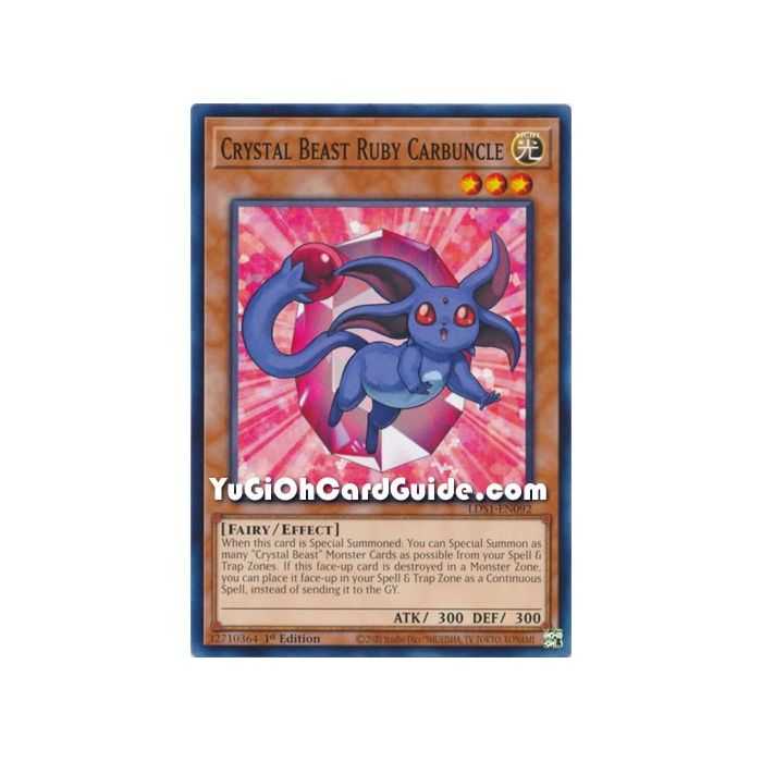 Crystal Beast Ruby Carbuncle (Common) – Legendary Duelist Season 1 | Carta YUGIOH en México