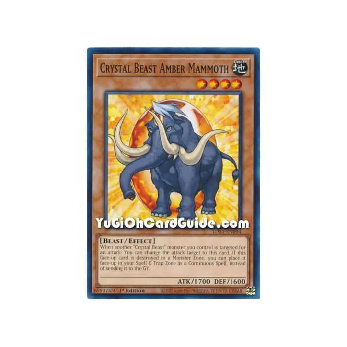 Crystal Beast Amber Mammoth (Common) – Legendary Duelist Season 1 | Carta YUGIOH en México