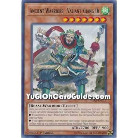 Ancient Warriors - Valiant Zhang De (Rare) – Ignition Assault | Carta YUGIOH en México