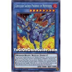 Cerulean Sacred Phoenix of Nephthys (Secret Rare) – Hidden Summoners | Carta YUGIOH en México