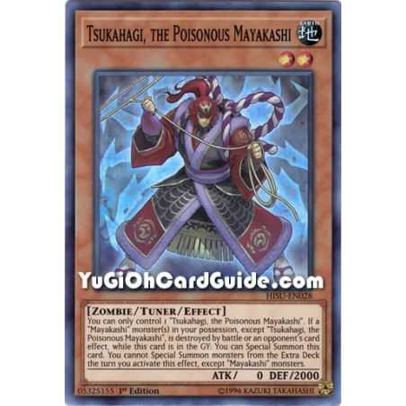 Tsukahagi, the Poisonous Mayakashi (Super Rare) – Hidden Summoners | Carta YUGIOH en México
