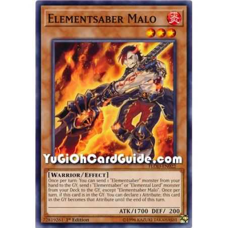 Elementsaber Malo (Common) – Flames of Destruction | Carta YUGIOH en México