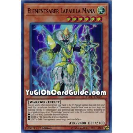 Elementsaber Lapauila Mana (Super Rare) – Flames of Destruction | Carta YUGIOH en México